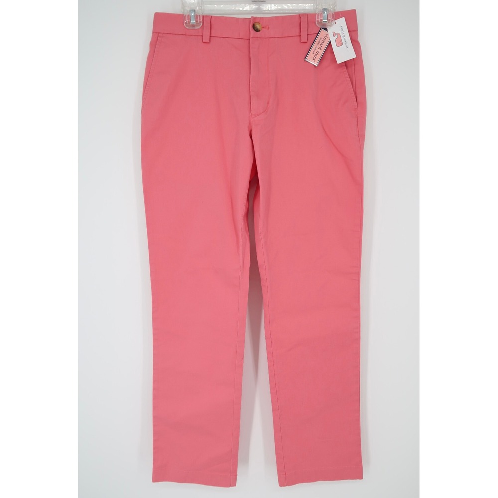 Vineyard Vines Mens 30x32 Stretch Breaker Pants Lobster Reef‎ Pink NEW